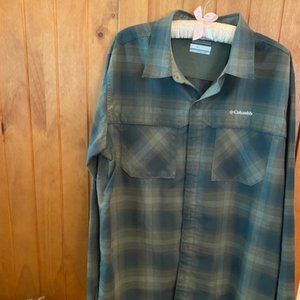 Mens Columbia Omni-Wick Plaid Shirt Large